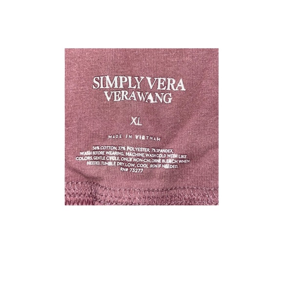 NWOT VERA WANG PINK MAUVE JOGGERS WITH TIE FRONT SELLING IN BLACK COLOR TOO - Picture 3 of 7